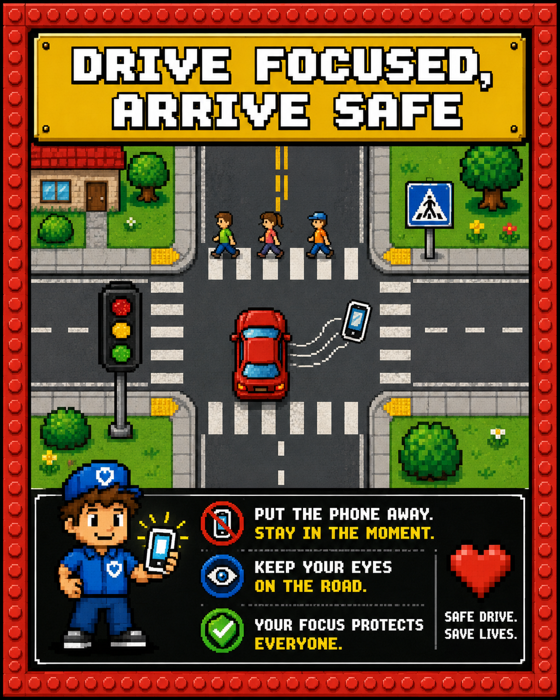 Pixel Art Safety Promotion Posters
