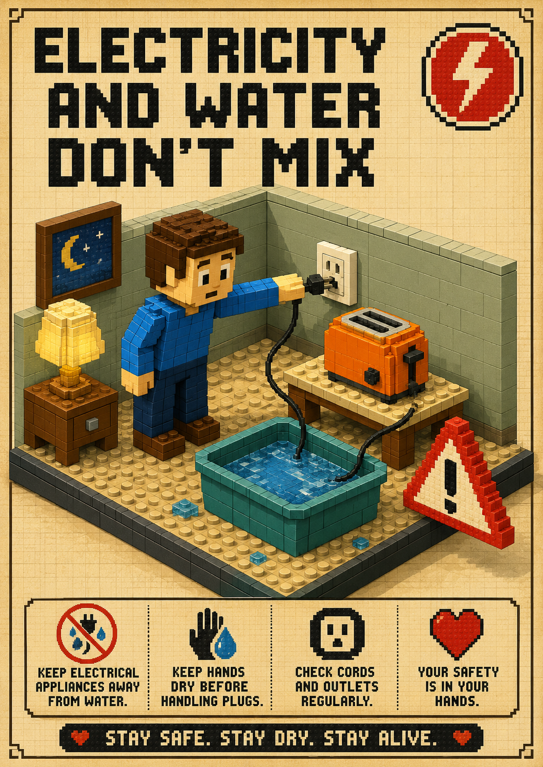Pixel Art Safety Promotion Posters