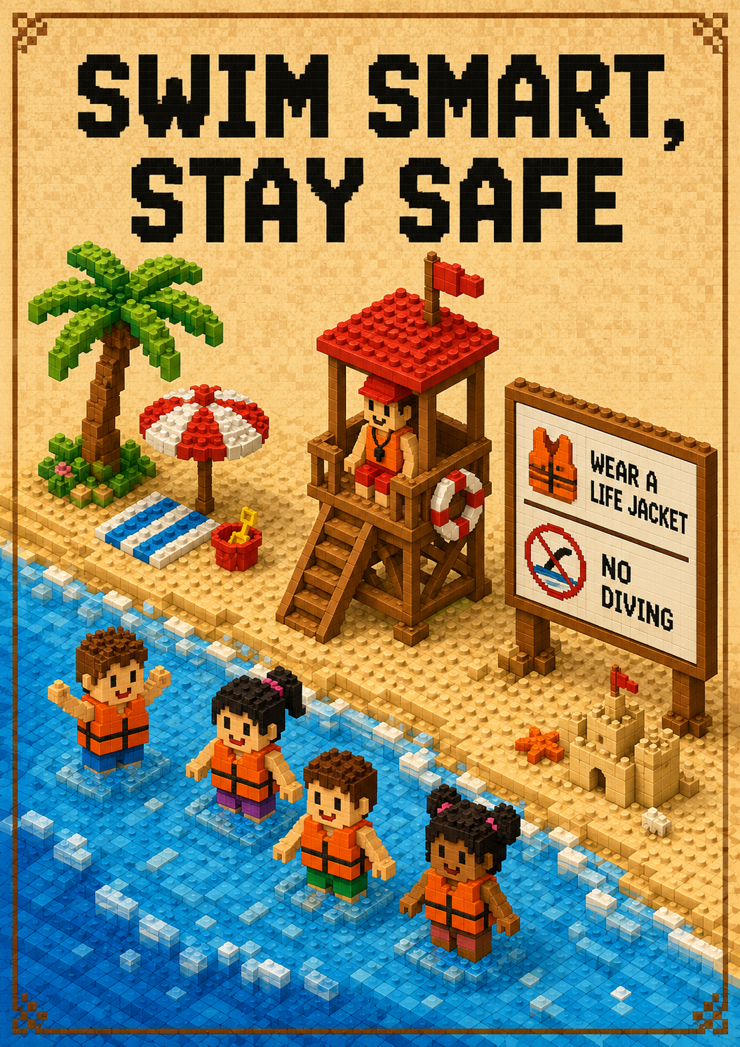 Pixel Art Safety Promotion Posters