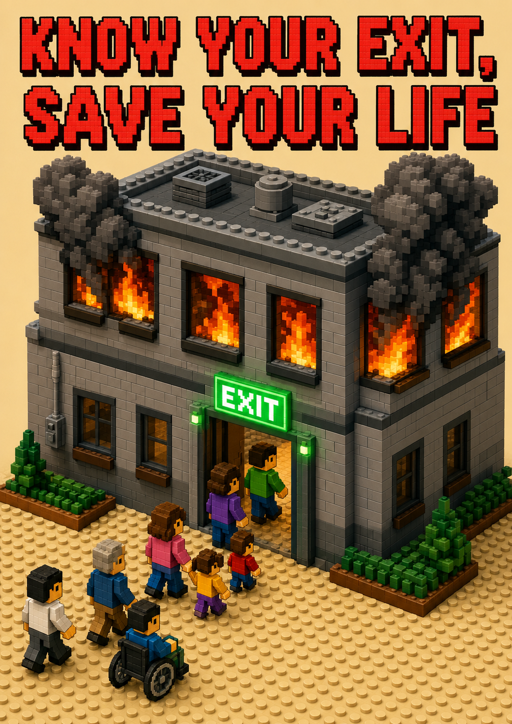 Pixel Art Safety Promotion Posters