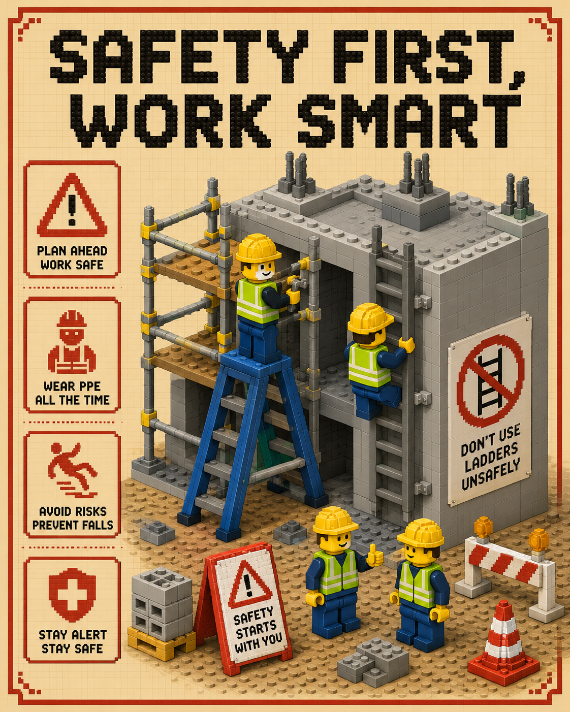 Pixel Art Safety Promotion Posters