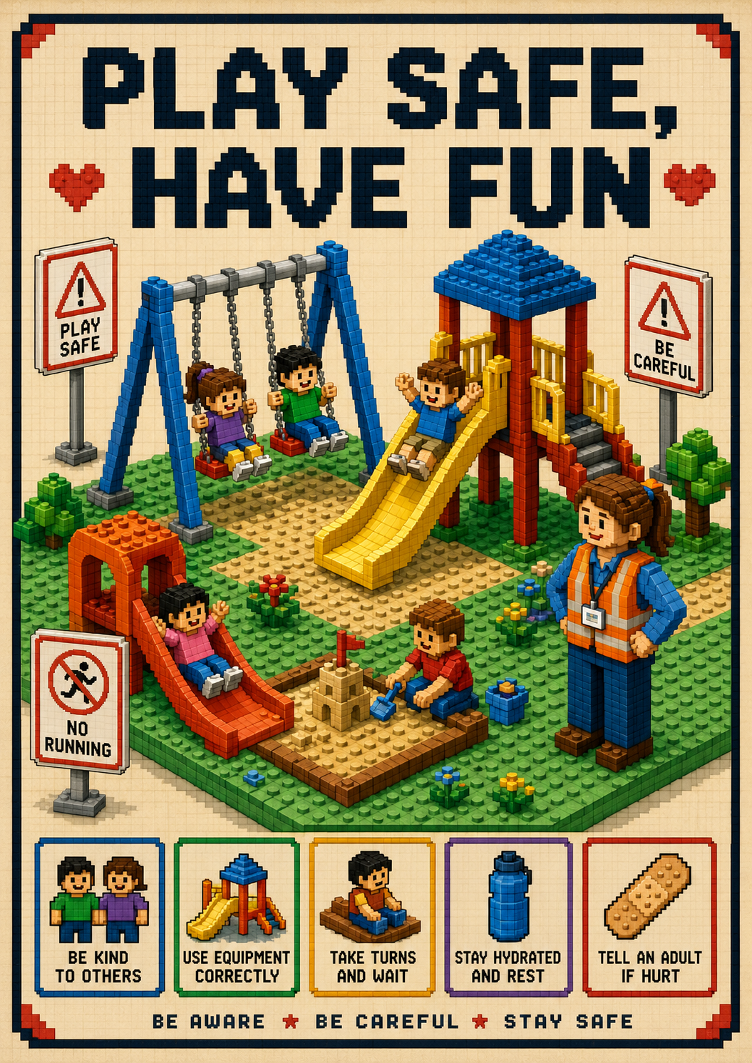 Pixel Art Safety Promotion Posters