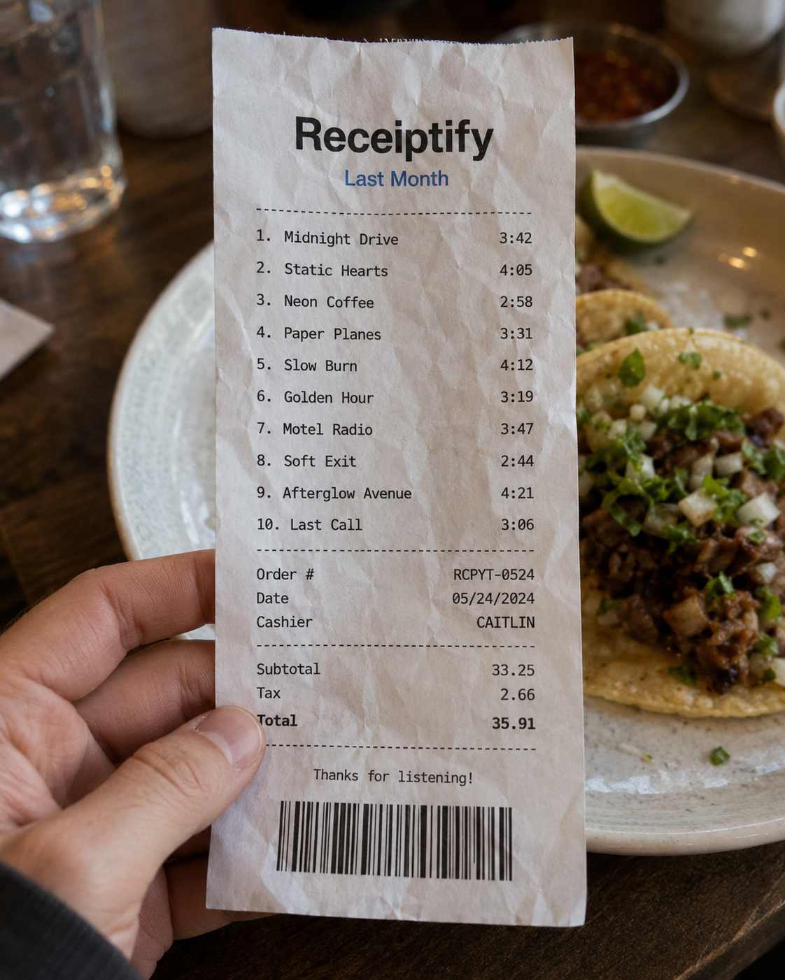 Receipt Album Covers
