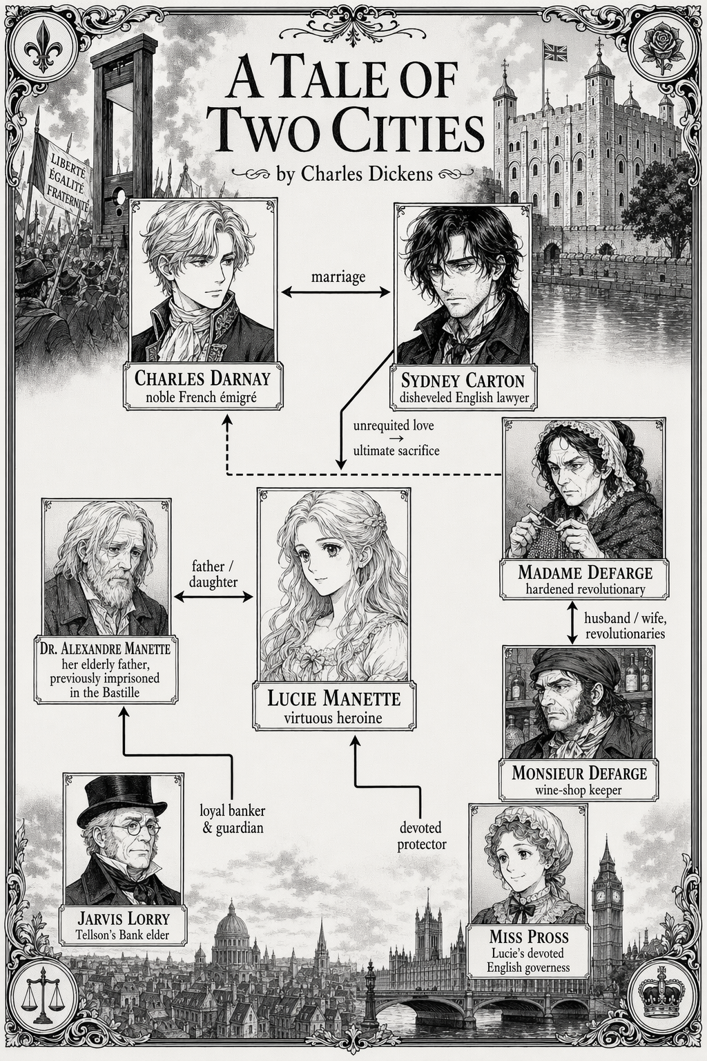 Manga relationship map — *A Tale of Two Cities*