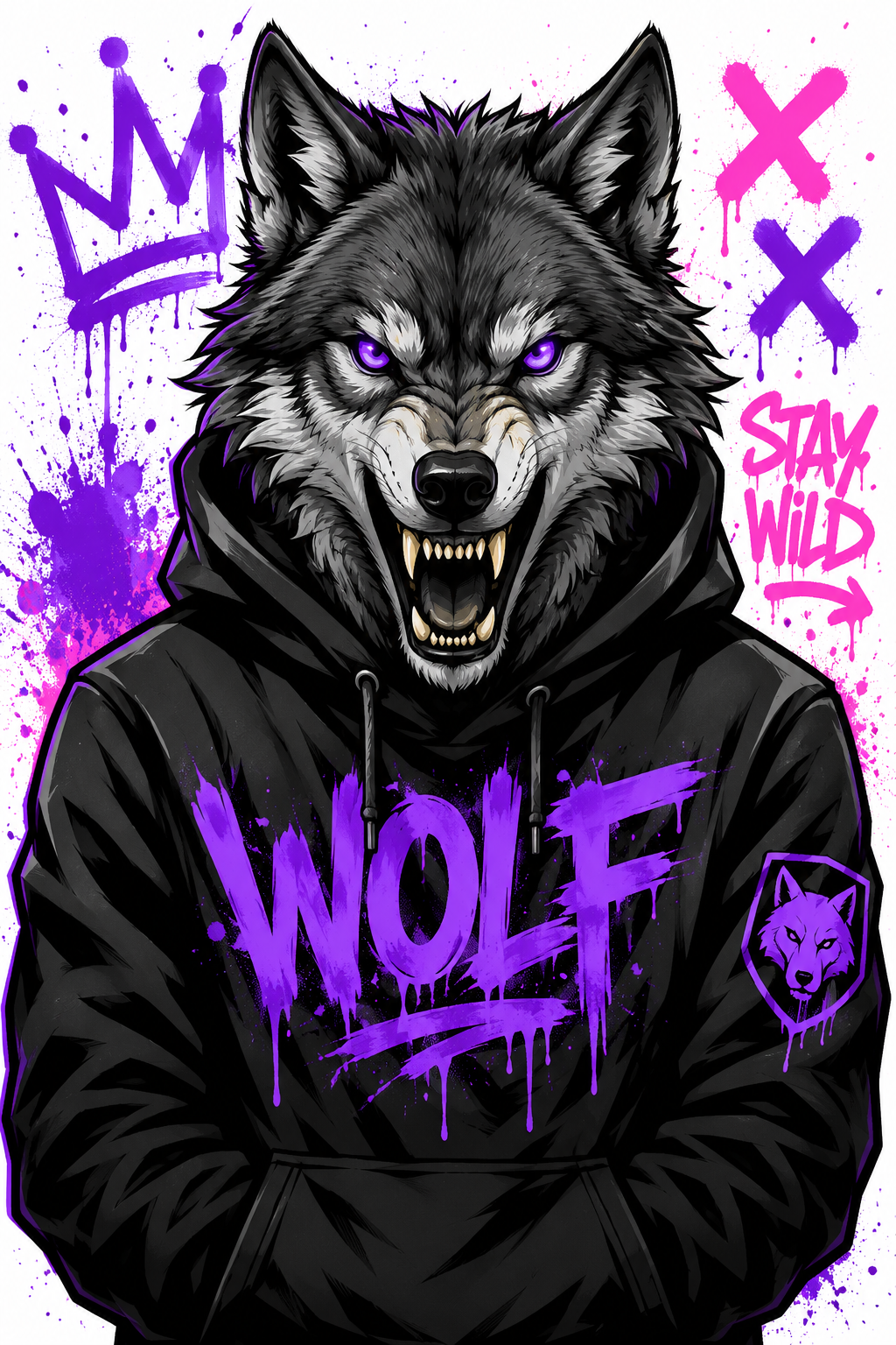 Street Style Animal Pop Art Portraits — Wolf