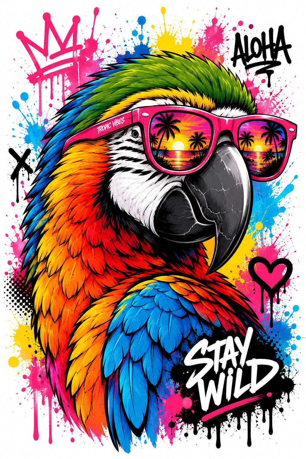 Street Style Animal Pop Art Portraits — Parrot