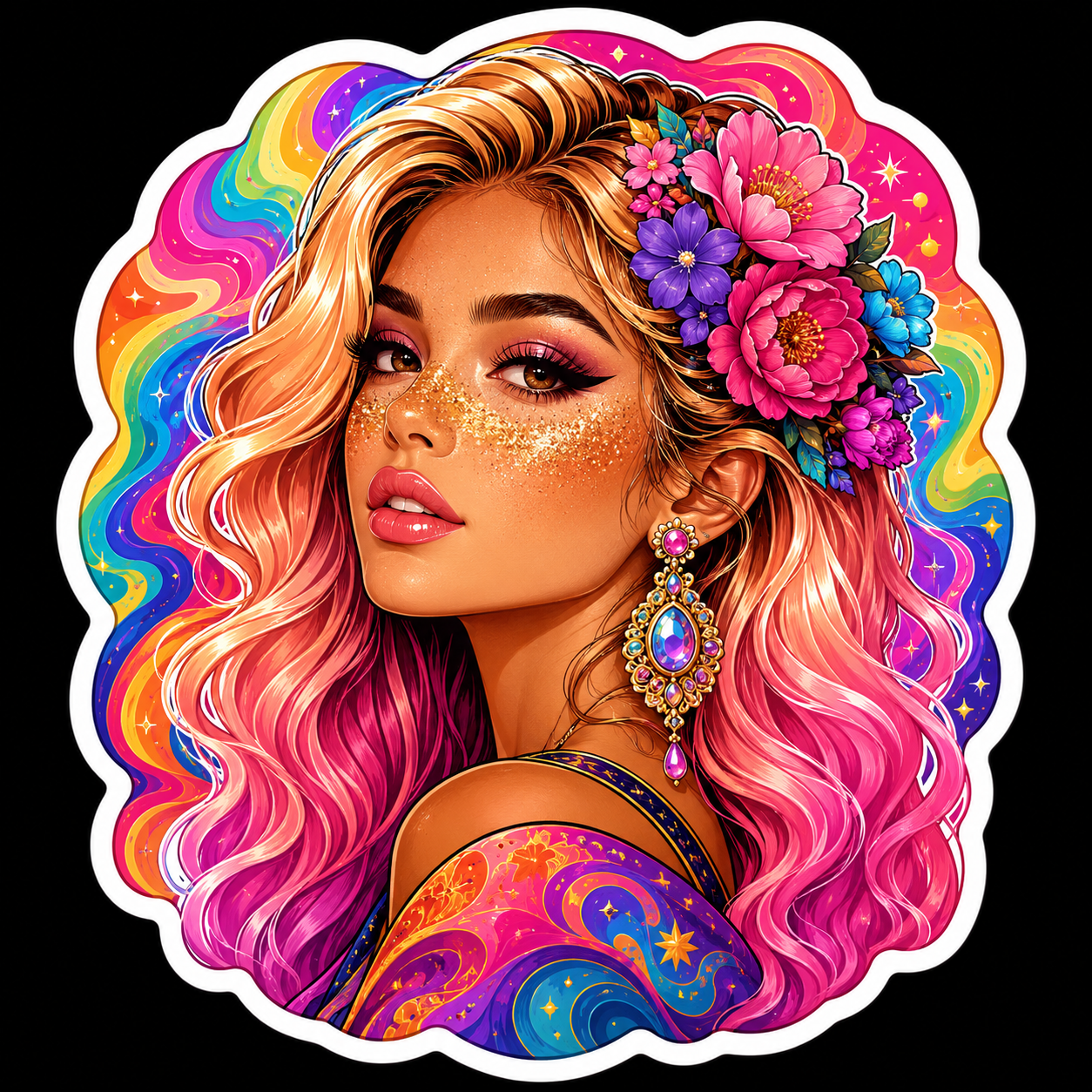 Vibrant Trendy Sticker Art Designs