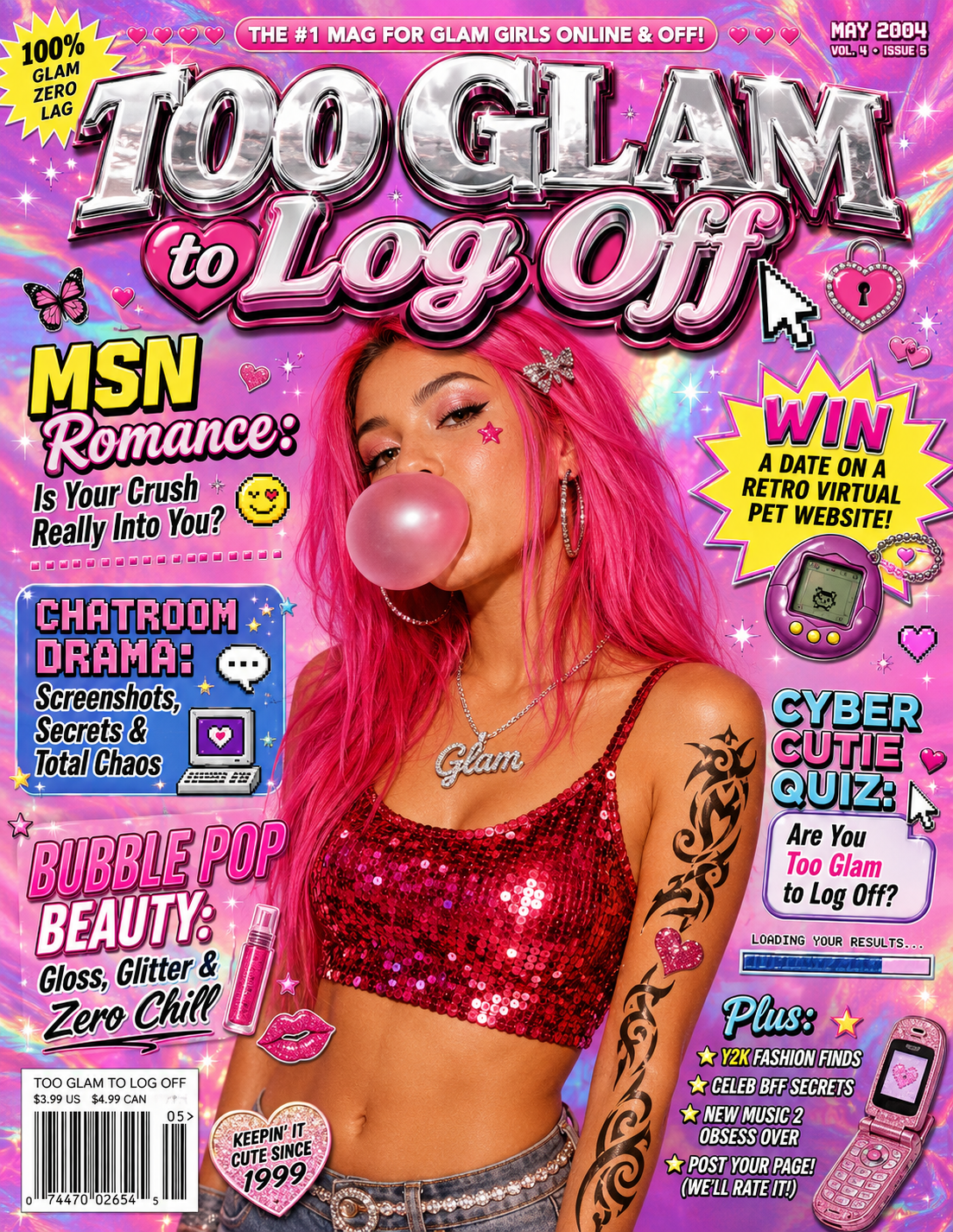 Y2k Magazine Cover Prompt Templates