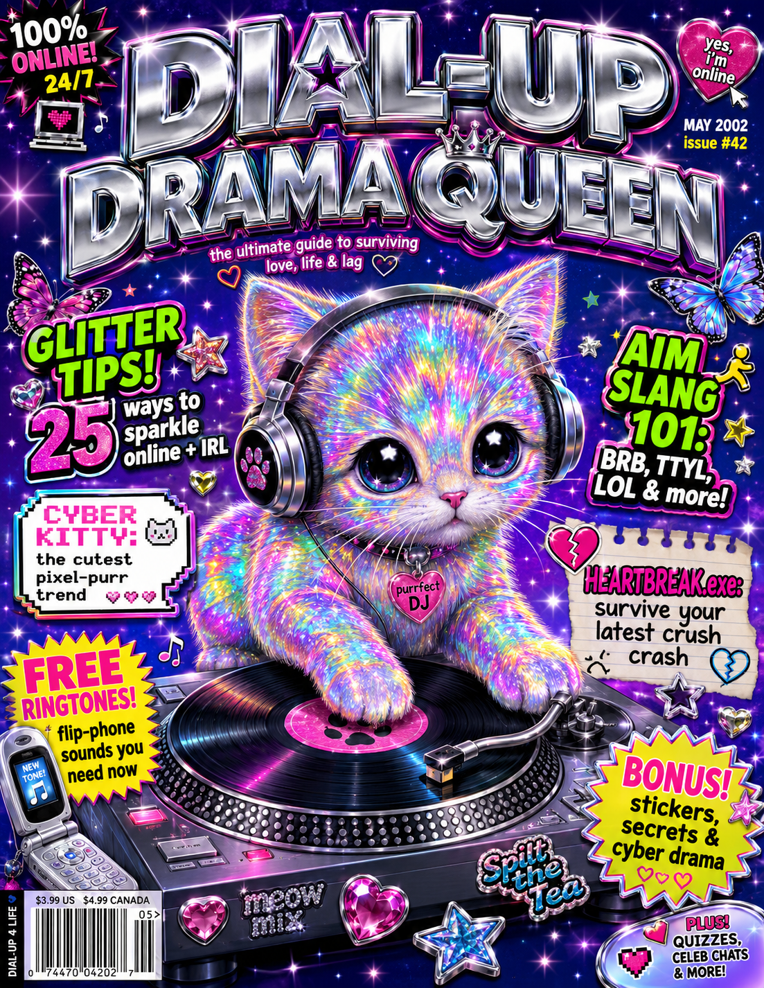 Y2k Magazine Cover Prompt Templates